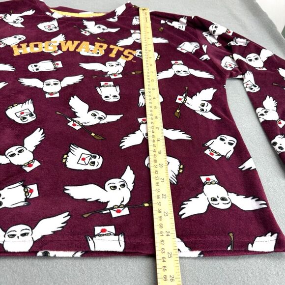 Harry Potter PJ Set 2 Piece Brick Red XL (16-18) Hogwarts Owl Hedwig Girls - Picture 11 of 14